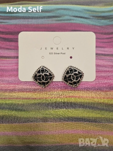 Обици Шанел -реплика, снимка 2 - Обеци - 53108238