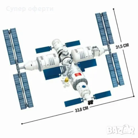 Конструктор "Сателит" с космонавти 372 части– Реалистичен модел, снимка 2 - Конструктори - 48713539