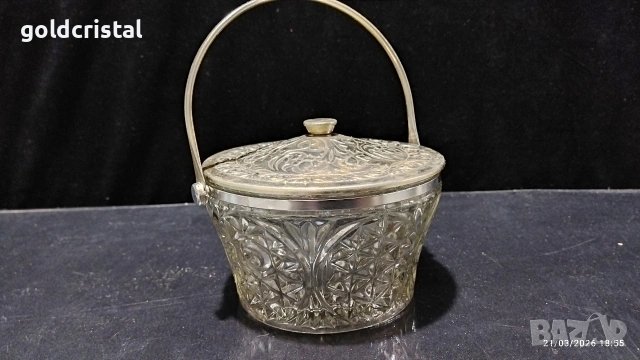 стара руска захарница с метален капак