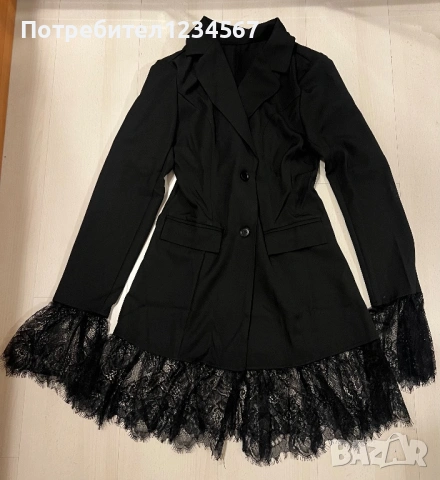 ✨ НОВ елегантен черен сет от 2 части с дантела, снимка 5 - Костюми - 53256789