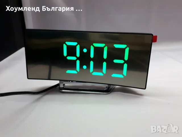 Настолен дигитален огледален часовник с LED цифри, термометър и аларма, снимка 10 - Други - 50272547