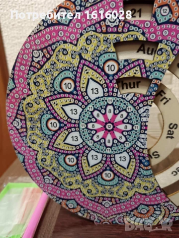 Диамантен дървен вечен календар., снимка 2 - Гоблени - 45436912