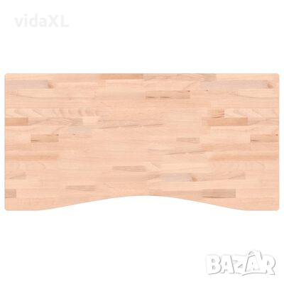 vidaXL Плот за бюро 100x(45-50)x1,5 см масивно дърво бук（SKU:356034, снимка 1 - Други - 44957932