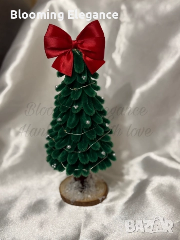 Коледна елха от плюшена тел, снимка 2 - Коледни подаръци - 52528174