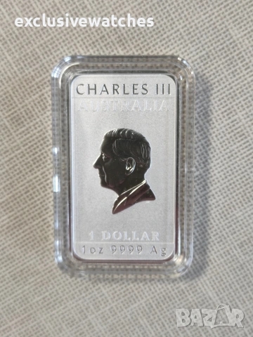 Една тройунция 999.9 чисто сребро Правоъгълна Сребърна Монета Дракон Австралия 2025, снимка 4 - Нумизматика и бонистика - 53581378