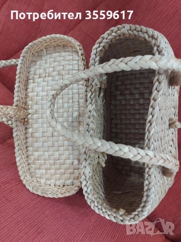 Стара дамска чанта тип кошница от ратан , снимка 3 - Чанти - 51605221