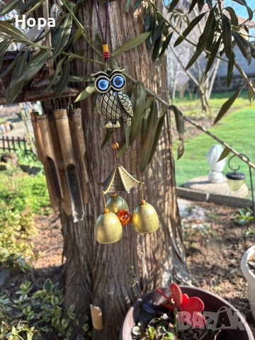 Вятърен звънец от метал Бухал , снимка 4 - Декорация за дома - 35950769