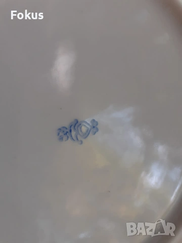 Порцеланова чиния с роза и златен кант маркировка порцелан, снимка 5 - Антикварни и старинни предмети - 53452792