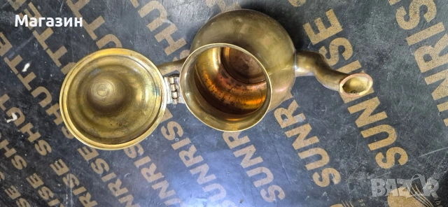 Чайник от месинг , снимка 4 - Антикварни и старинни предмети - 53004016