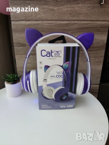 Безжични светещи слушалки Котешки уши , снимка 9 - Bluetooth слушалки - 45185460