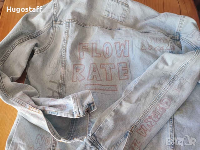 Мъжки оригинални винтидж маркови дънкови якета графити надписи М L Xl, снимка 16 - Якета - 43287814