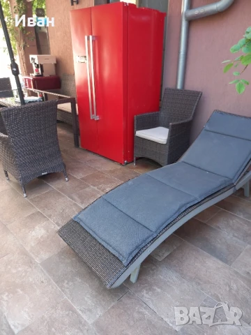 Алуминиев Ратанов шезлонг , снимка 2 - Градински мебели, декорация  - 51315672