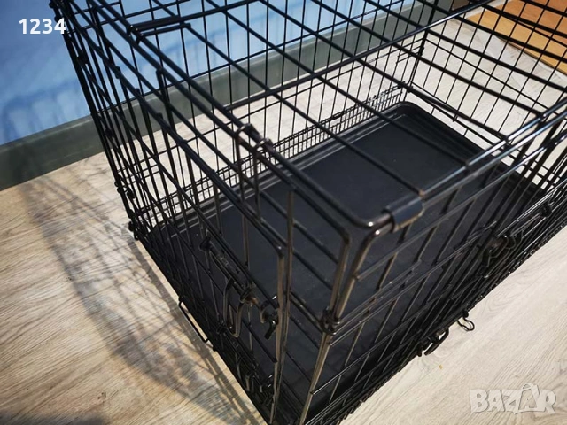 метална сгъваема клетка за куче 77x49x54см за транспорт и стационар, снимка 5 - За кучета - 54296938