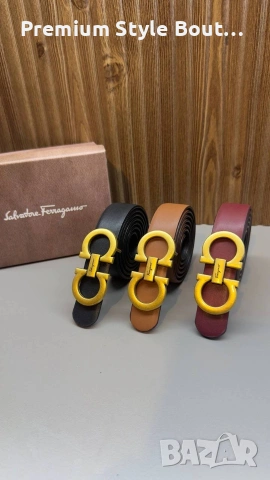 колани от естествена кожа в кутия salvatore ferragamo