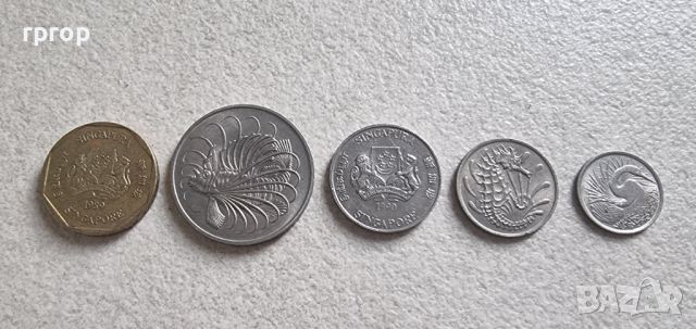 Монети. Сингапур. 5,  10 , 20, 50 цента и 1 долар. 5 бройки., снимка 7 - Нумизматика и бонистика - 46269472