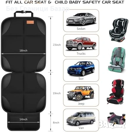 Нова Подложка за детско столче 2 броя протектор за кола с джобове, снимка 3 - Други - 54057249