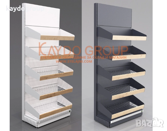 Стелаж за хляб, печива, пекарна, соленки, фурна, хлебарница, метален с дървен гръб НОВ!, снимка 7 - Стелажи и щандове - 51837225