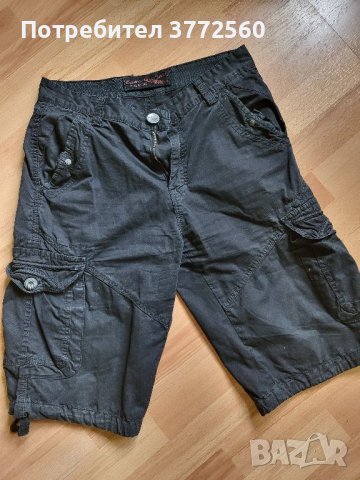 Мъжки черни панталони до коляното, снимка 1 - Панталони - 46456247