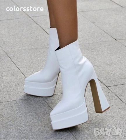 Боти на ток - бяла кожа - YSV1