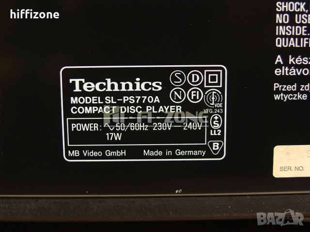 CD плеър   Technics sl-ps770a /1 , снимка 9 - Ресийвъри, усилватели, смесителни пултове - 52944203