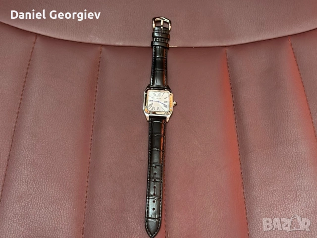 Нов Cartier Santos Часовник с Кожена Каишка, снимка 4 - Луксозни - 53925465