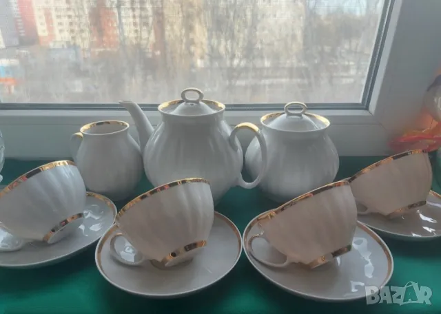 Сервиз за чай Дулево-Бял лебед,от времето на СССР , снимка 10 - Сервизи - 41787642