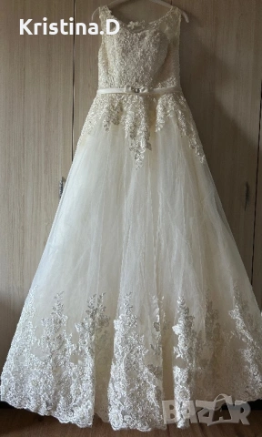 Булчинска рокля + воал , снимка 3 - Сватбени рокли - 53643079