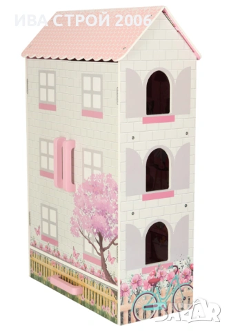 Дървена къща за кукли 80 см | Lulilo Papilio с мебели | PraktiHome, снимка 10 - Играчки за стая - 54240048