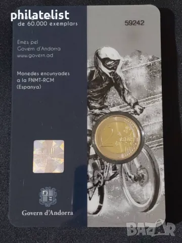 Андора 2024 - 2 евро - Световно първенство на UCI по планинско колоездене - Coincard  , снимка 4 - Нумизматика и бонистика - 49264880