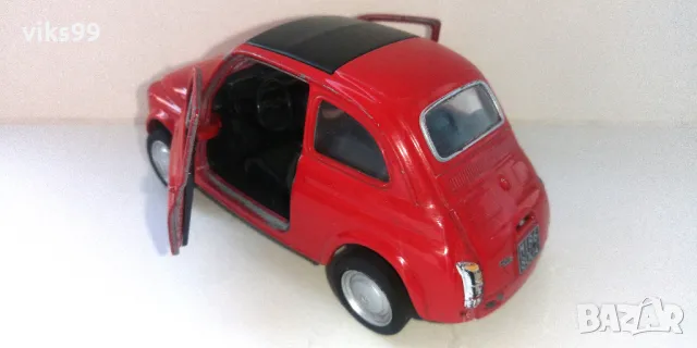 Метална количка Fiat 500 Nuova Welly - Мащаб 1:34-39, снимка 2 - Колекции - 49029211