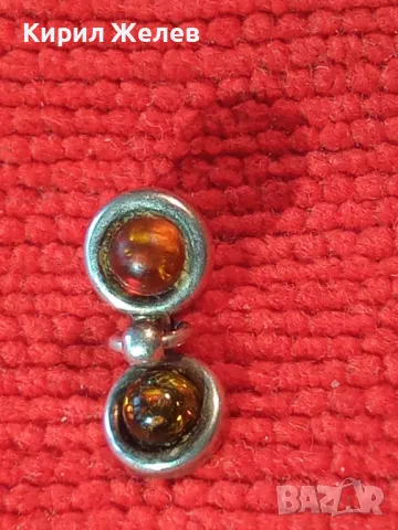 НЕЖНА СРЕБЪРНА ОБЕЦА СРЕБРО 925 с ШЛИФОВАН БАЛТИЙСКИ НАТУРАЛЕН КЕХЛИБАР 30545, снимка 12 - Обеци - 49510827