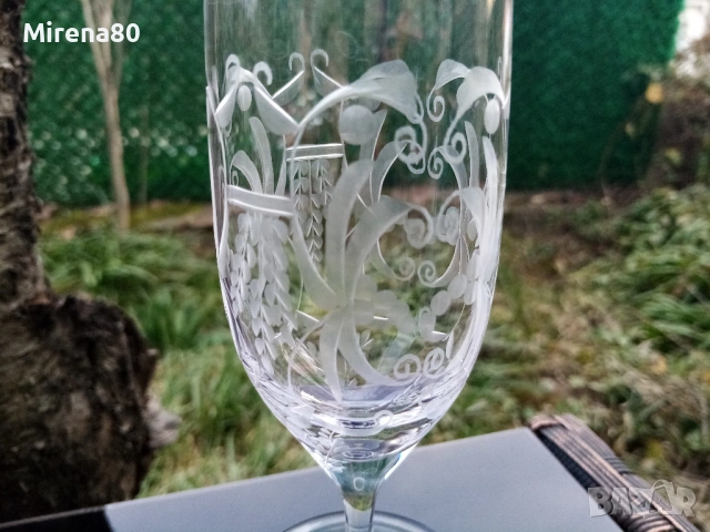 Кристални чаши за вино - 4 бр., снимка 4 - Чаши - 53774082