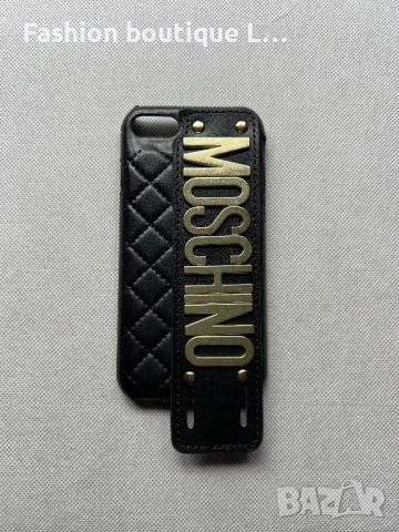 Черен кожен калъф MOSCHINO кейс за айфон 8 🖤, снимка 1 - Калъфи, кейсове - 45710977