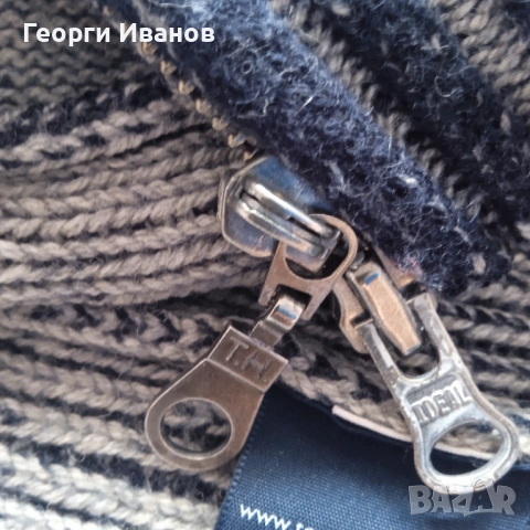 РАЗПРОДАЖБА TOMMY HILFIGER M Lambswool Full Zip Knitted Jumper Sweater жилетка агнешка вълна, снимка 9 - Пуловери - 53572629