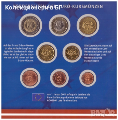ОФИЦИАЛЕН БАНКОВ ЕВРО СЕТ ОТ ЛАТВИЯ 2014 ГОДИНА, снимка 4 - Нумизматика и бонистика - 52752056