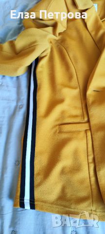 Дамско спортно елегатно сако цвят горчица, снимка 4 - Сака - 46401686