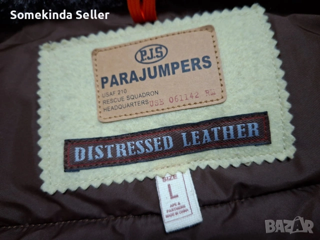 Parajumpers Goat Leather Down Jacket Size L Кожено Пухено Яке Мъжко, снимка 13 - Якета - 53708914