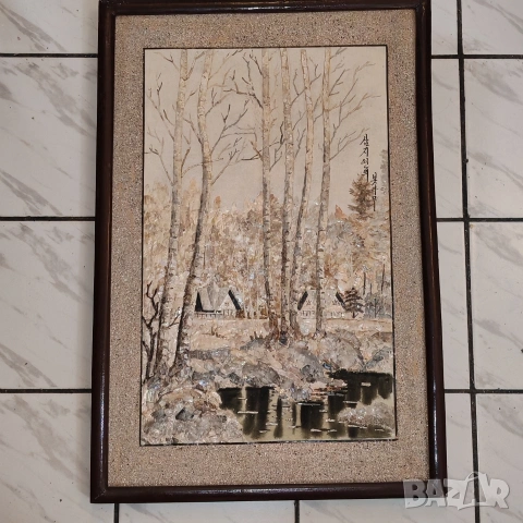 Авторска картина, смесена техника Северна Корея, град Самджион. , снимка 13 - Картини - 53201454