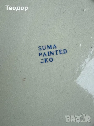 Чиния ръчно рисувана -Сатсума, снимка 3 - Чинии - 49990641