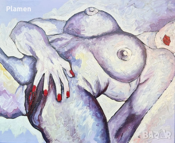 УНИКАТ КАРТИНА ЦВЯТКО ЦВЕТКОВ ЧЕРВЕН БРЯГ ПОДПИСАНА МАСЛО, снимка 2 - Картини - 54133865