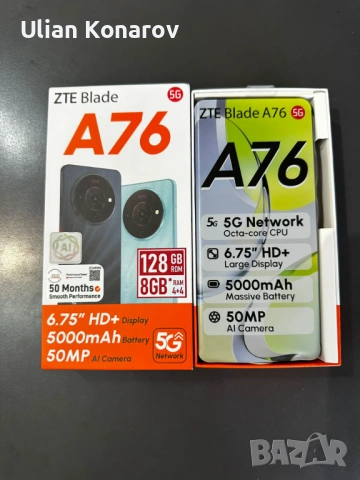 ZTE A76 Blade 4+4/128GB, снимка 3 - Други - 53694484