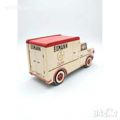 Ретро камион в кремав и червен цвят с логото на "Eismann", снимка 3 - Антикварни и старинни предмети - 53998606