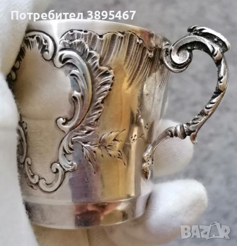 Стара френска сребърна чаша , снимка 5 - Антикварни и старинни предмети - 45759583