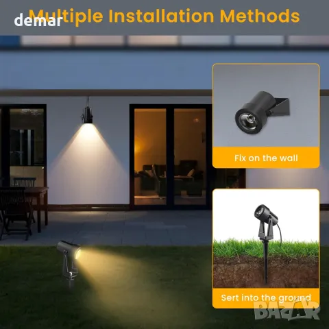 Градински лампи Pogestrand, 28/32 метра, 8 броя, LED пейзажни прожектори, 27V, 3000K, IP65, снимка 4 - Лед осветление - 49880365