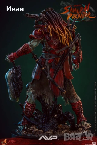 Hot Toys - Колекционерска фигурка на Akaoni Samurai Predator Deluxe version - нови !, снимка 6 - Колекции - 53812599