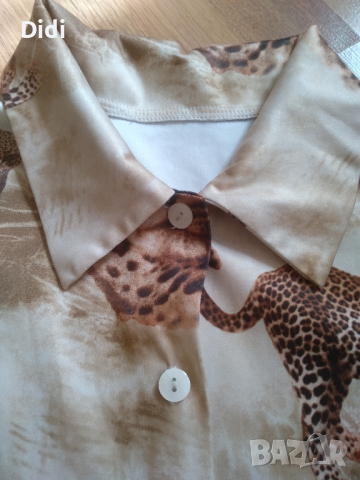 Рокля Туника Риза с леопардов принт , снимка 2 - Рокли - 45056229