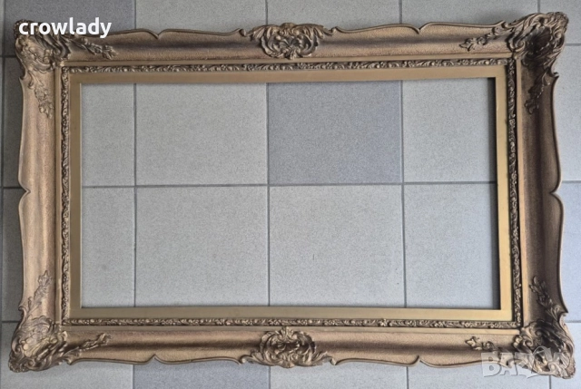 Барокова златна дървена рамка за гоблен картина огледало 10