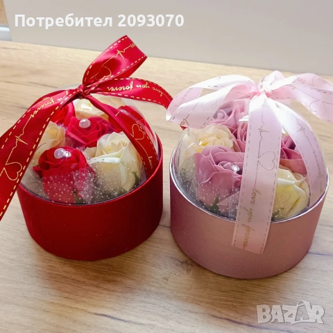 Кутия със сапунени рози, снимка 5 - Подаръци за жени - 53209377