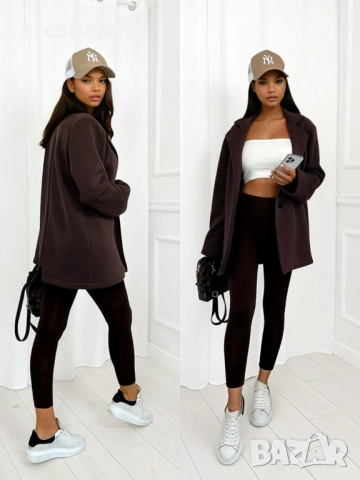 Дамско дълго сако от четкано памучно платно Velma, 5цвята , снимка 14 - Сака - 52065579