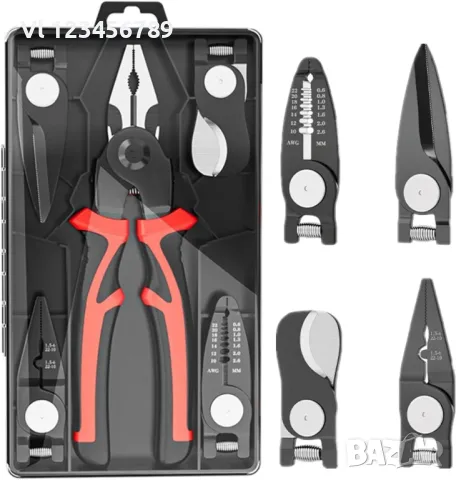 Комплект клещи и ножици 5 в 1 Multifunctional Pilers SJP-8029, снимка 2 - Клещи - 49327791